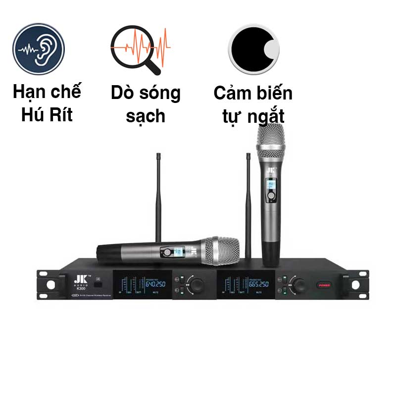 Micro Không Dây JKAudio K300, Cảm biến tự ngắt, Dò sóng sạch