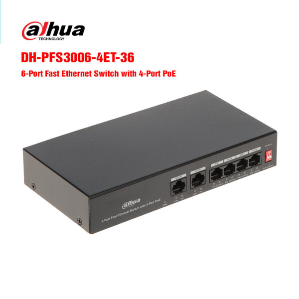 Switch PoE Dahua DH-PFS3006-4ET-36 4 port PoE, quản lý mạng, cấp nguồn camera IP