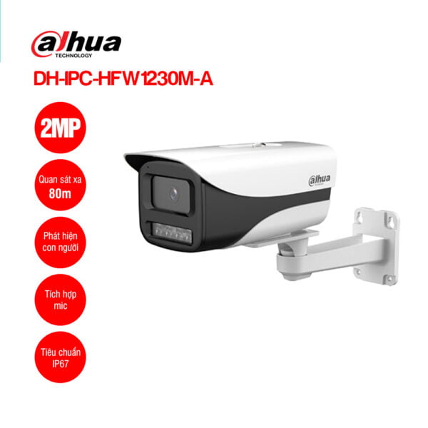 Camera IP Dahua DH-IPC-HFW1230M-A 2MP Hồng Ngoại Thân Trụ