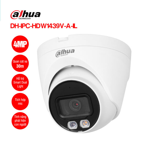 Camera IP Dahua DH-IPC-HDW1439V-A-IL 4MP Full Color Ánh Sáng Kép