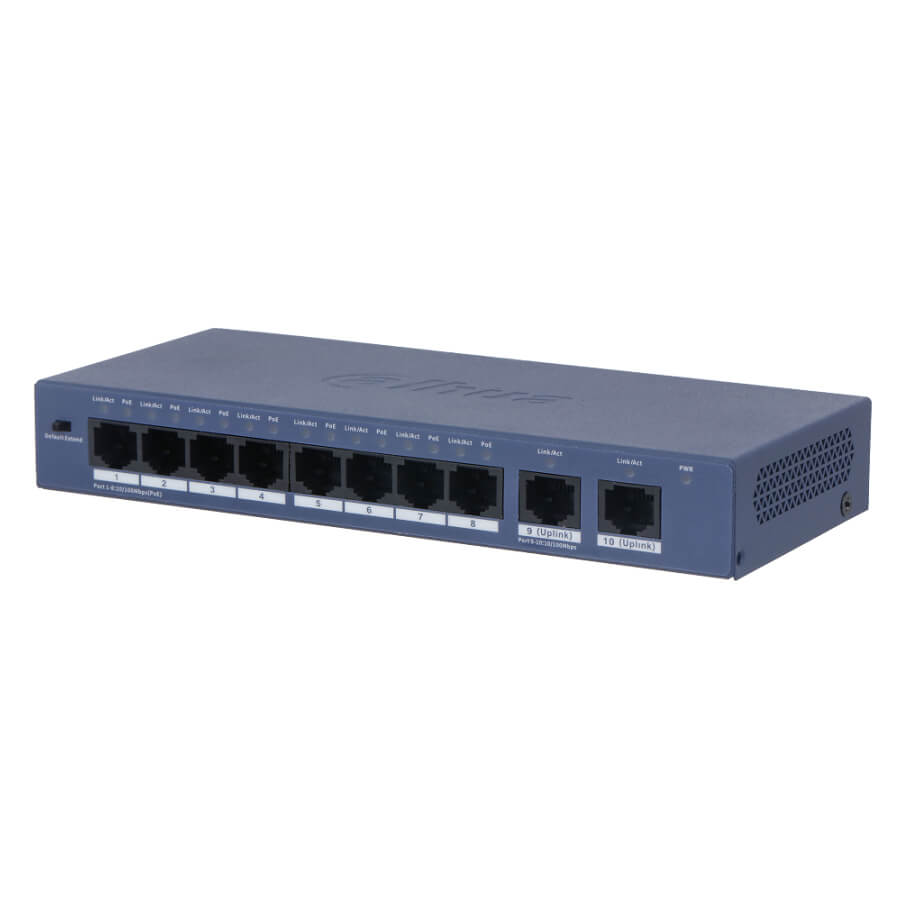 Switch PoE Dahua DH-S3010-8ET2ET-60 (8 PoE + 2 uplink) 10/100Mbps chính hãng