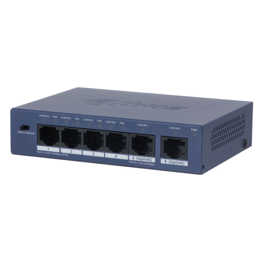 Switch PoE Dahua DH-S3006-4ET-36 (4 PoE + 2 uplink) 10/100Mbps chính hãng