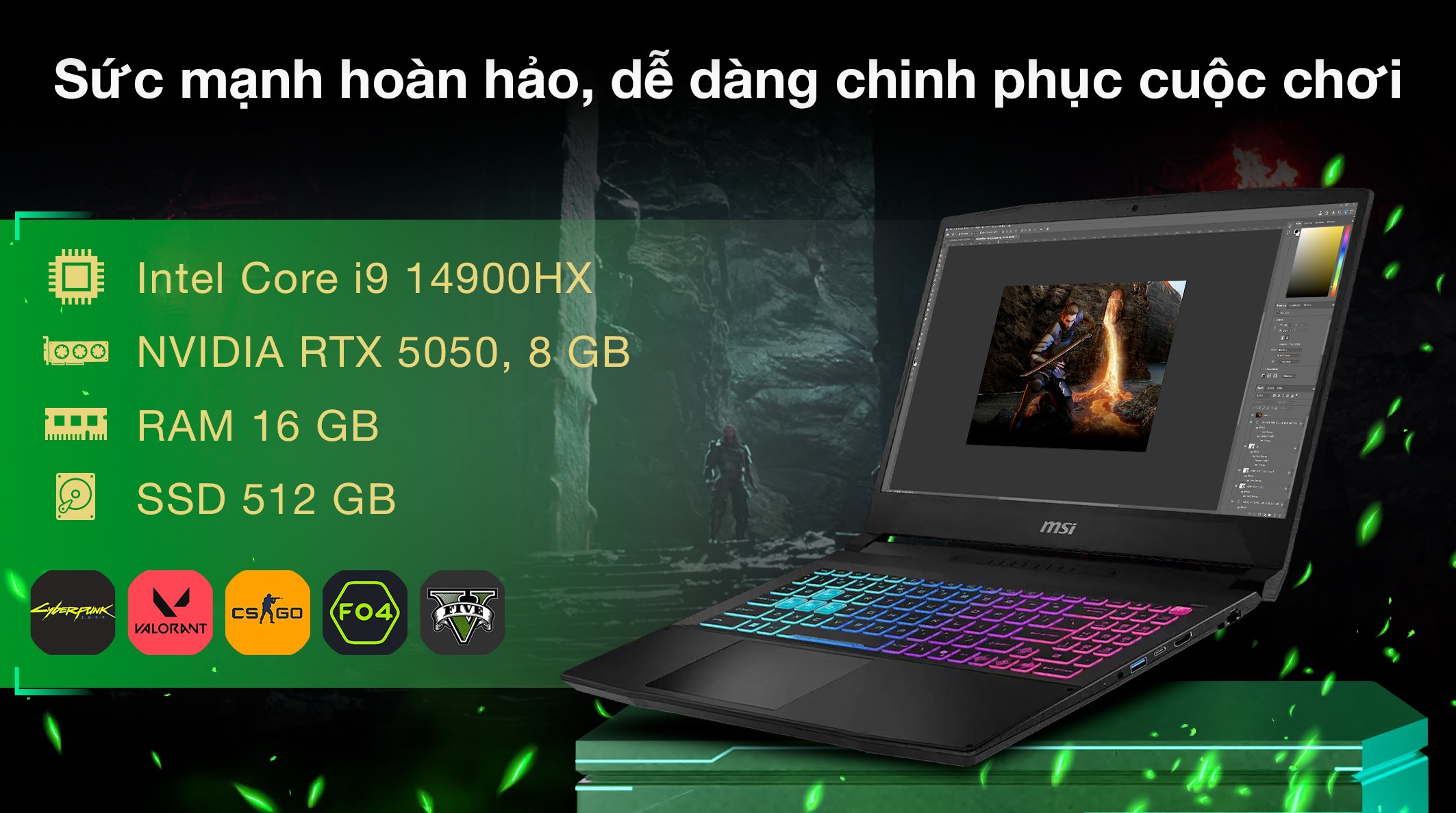 MSI Katana 15 HX B14WEK – i9-14900HX | RTX 5050 | 16GB | 512GB | 15.6″ QHD 165Hz