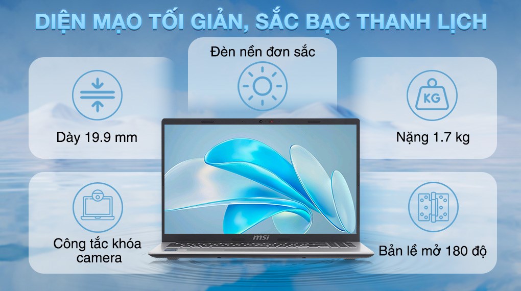 MSI Modern 15 F13MG – i5-1334U | 16GB | 512GB | 15.6″ FHD | Bạc