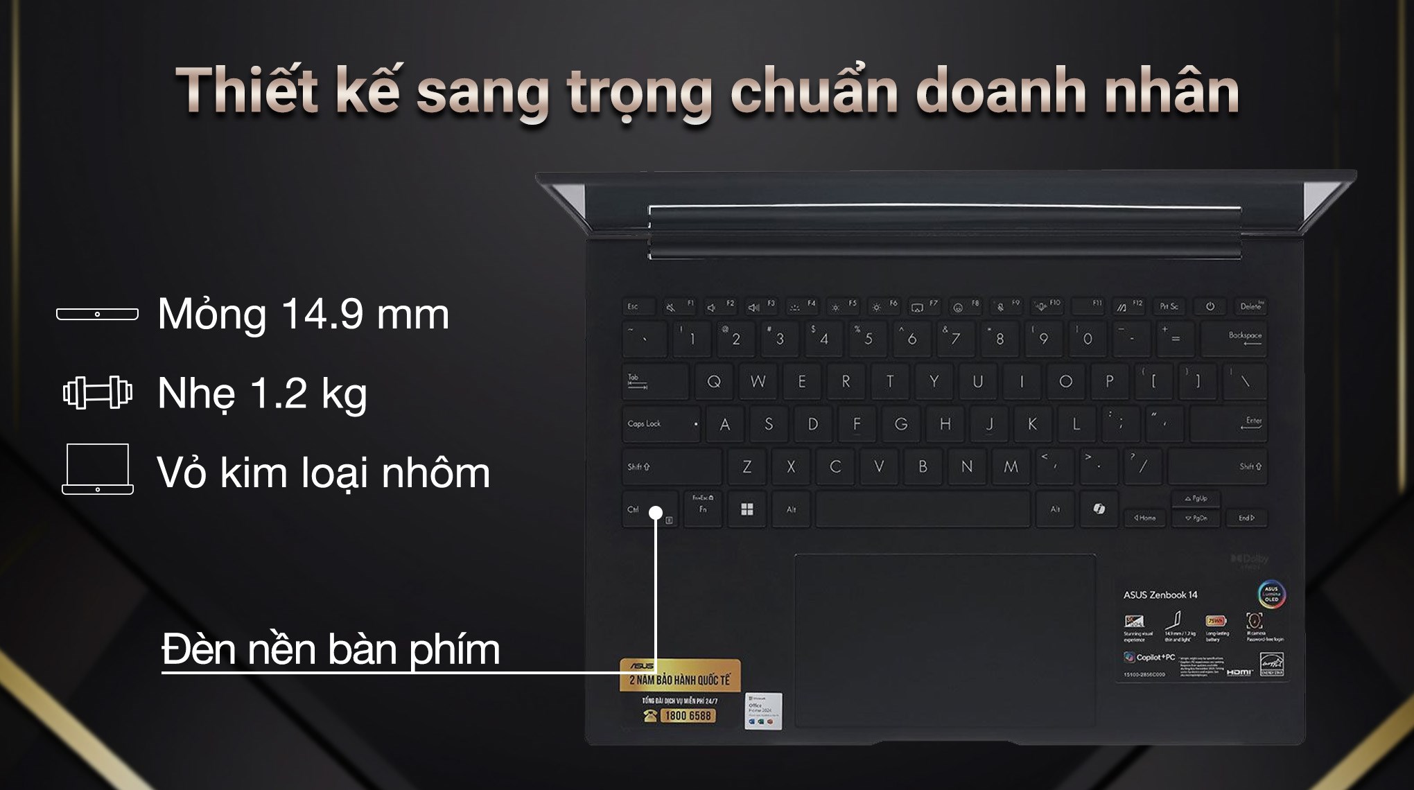 Laptop ASUS UM3406KA Ryzen AI7 350 – 16GB RAM – 512GB SSD – OLED 14″ 3K 120Hz