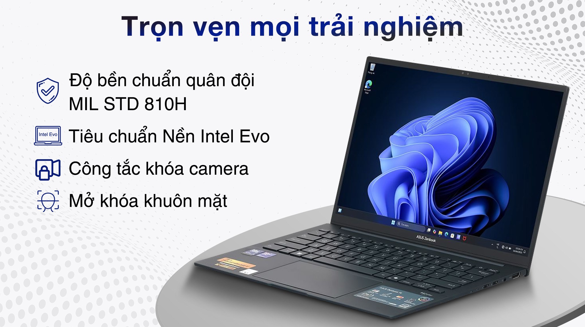 Laptop ASUS UX3405C UX3405CA – 14″ 3K OLED, 16GB, 512GB, Touch, WiFi7, Bút, Xanh