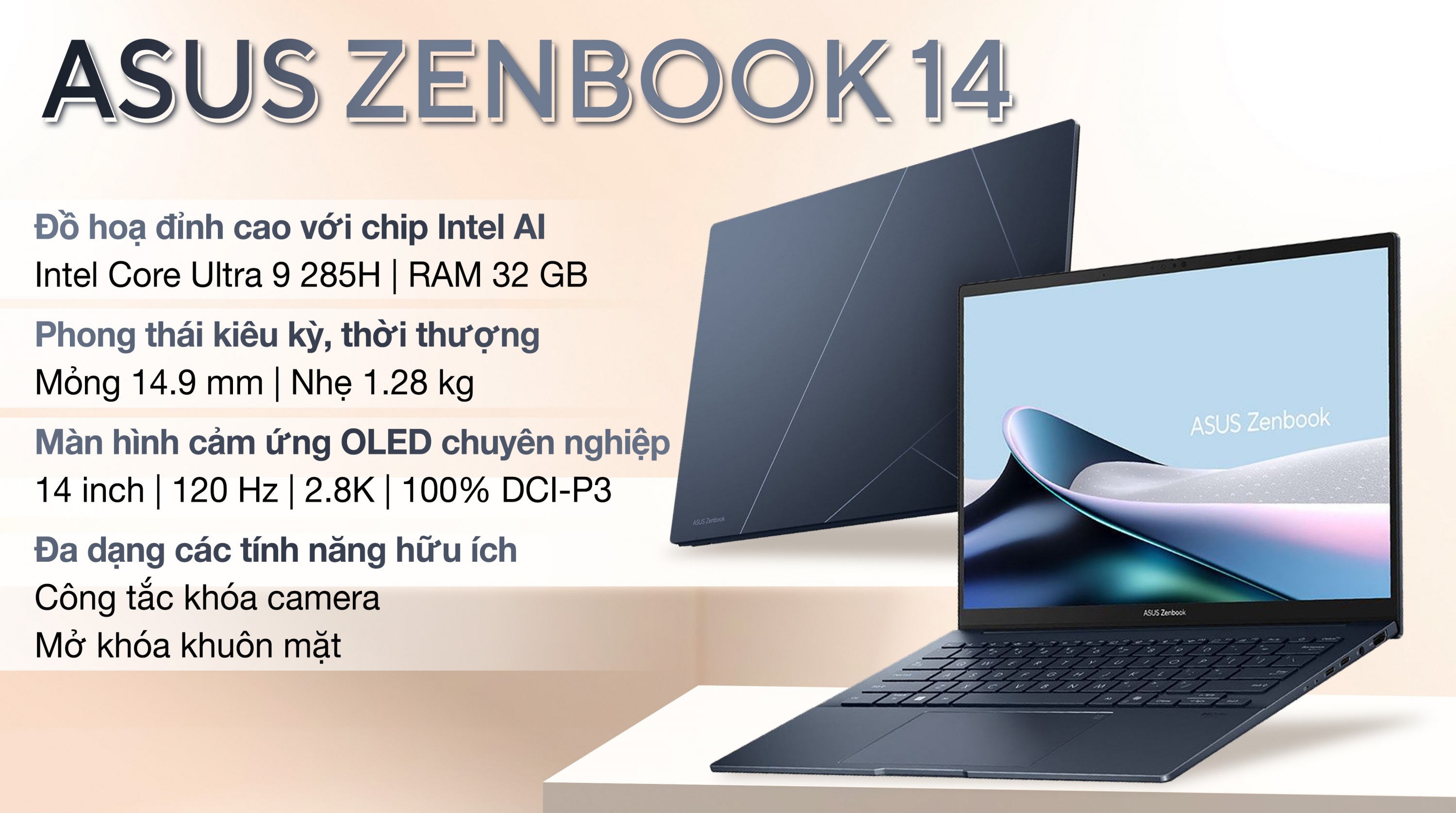 ASUS Zenbook UX3405CA – i9, 32GB, 1TB, OLED 3K 120Hz