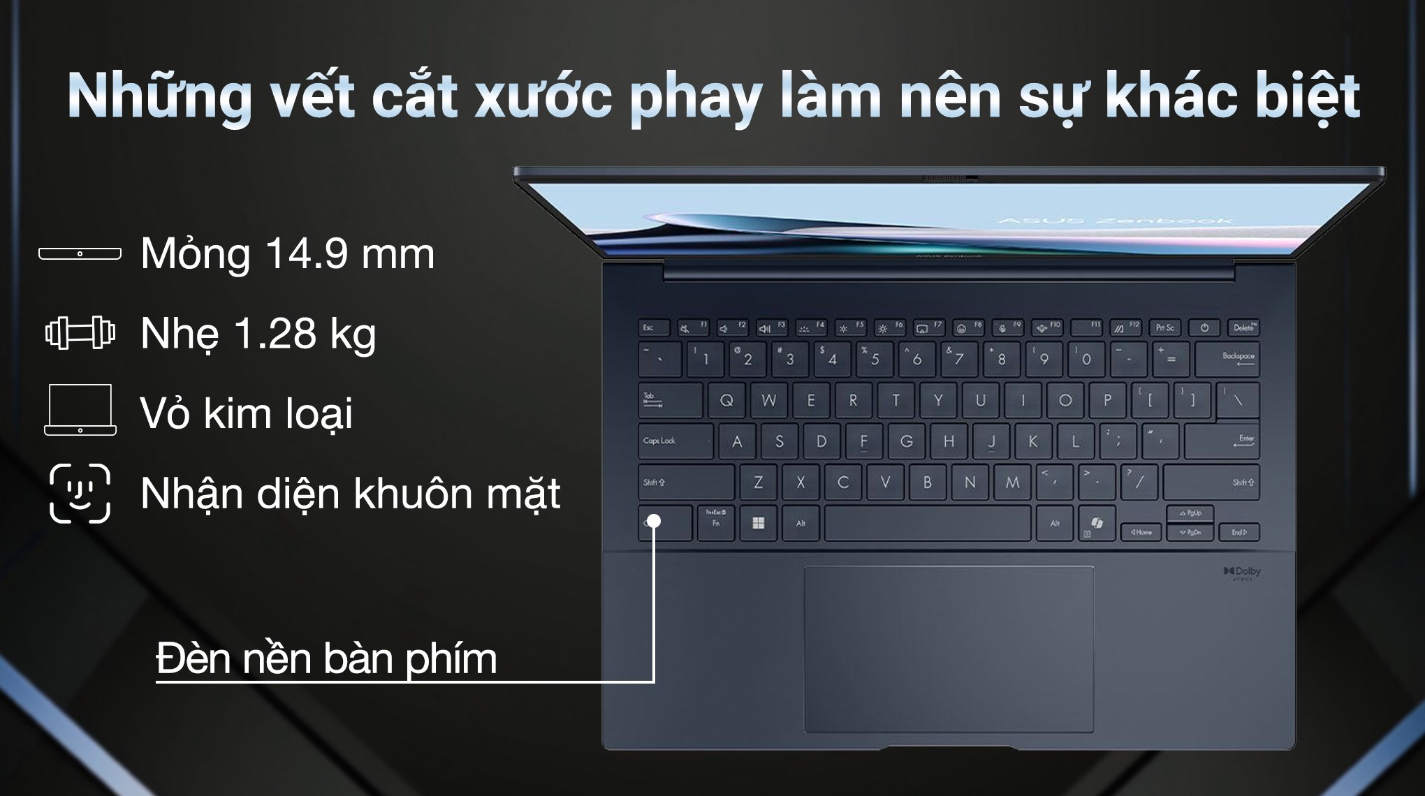 Laptop ASUS UX3405C UX3405CA – 14″ 3K OLED, 32GB RAM, 1TB SSD, Touch, WiFi7, Bút, Xanh