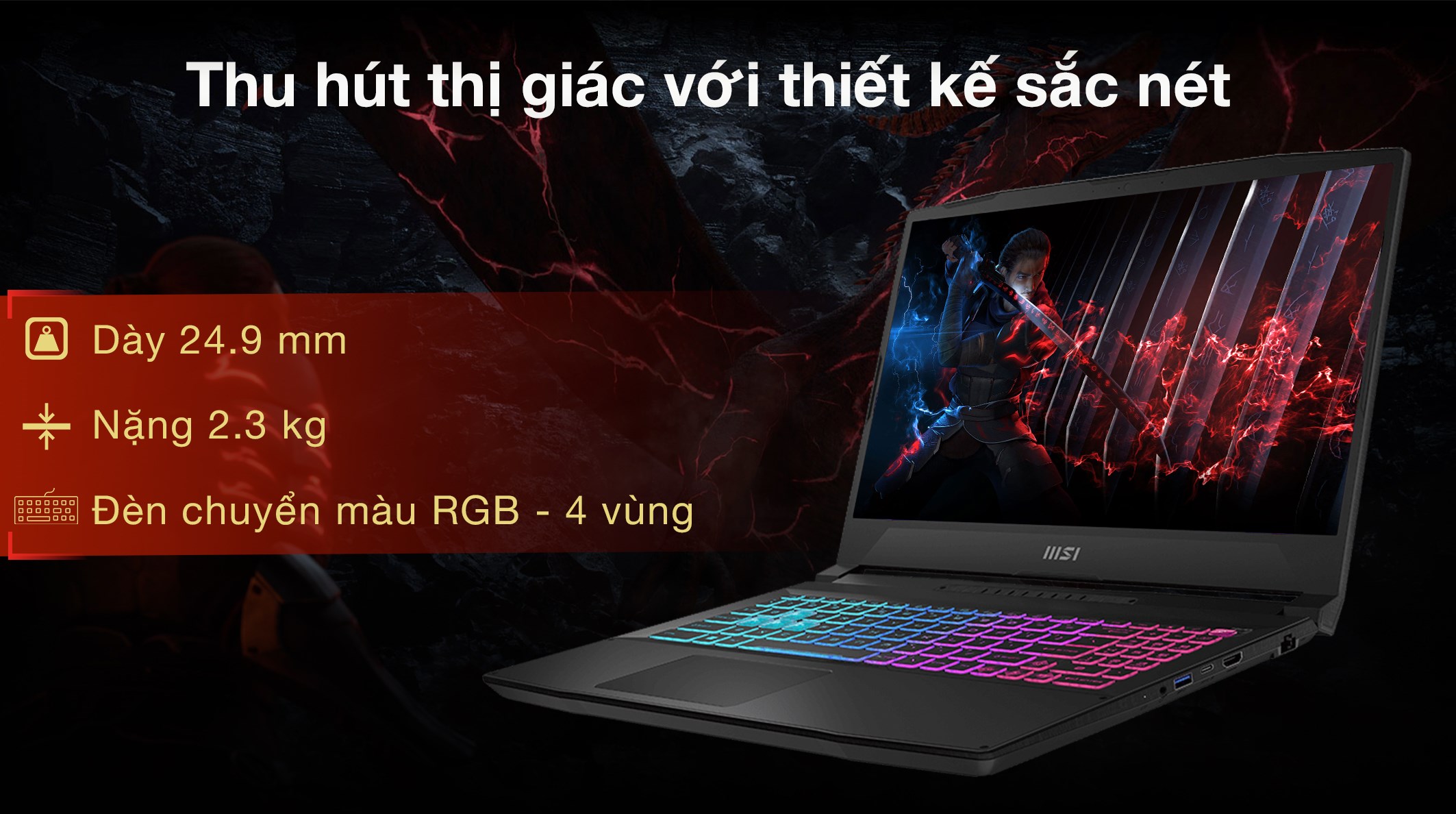MSI Katana 15 B13UDXK – i5-13420H | RTX 3050 | 8GB | 1TB | 15.6″ 144Hz