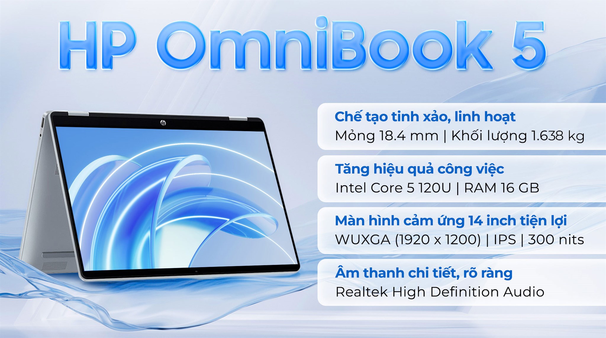 HP OmniBook 5 Flip 14 Core 5-120U RAM 16GB SSD 512GB 14