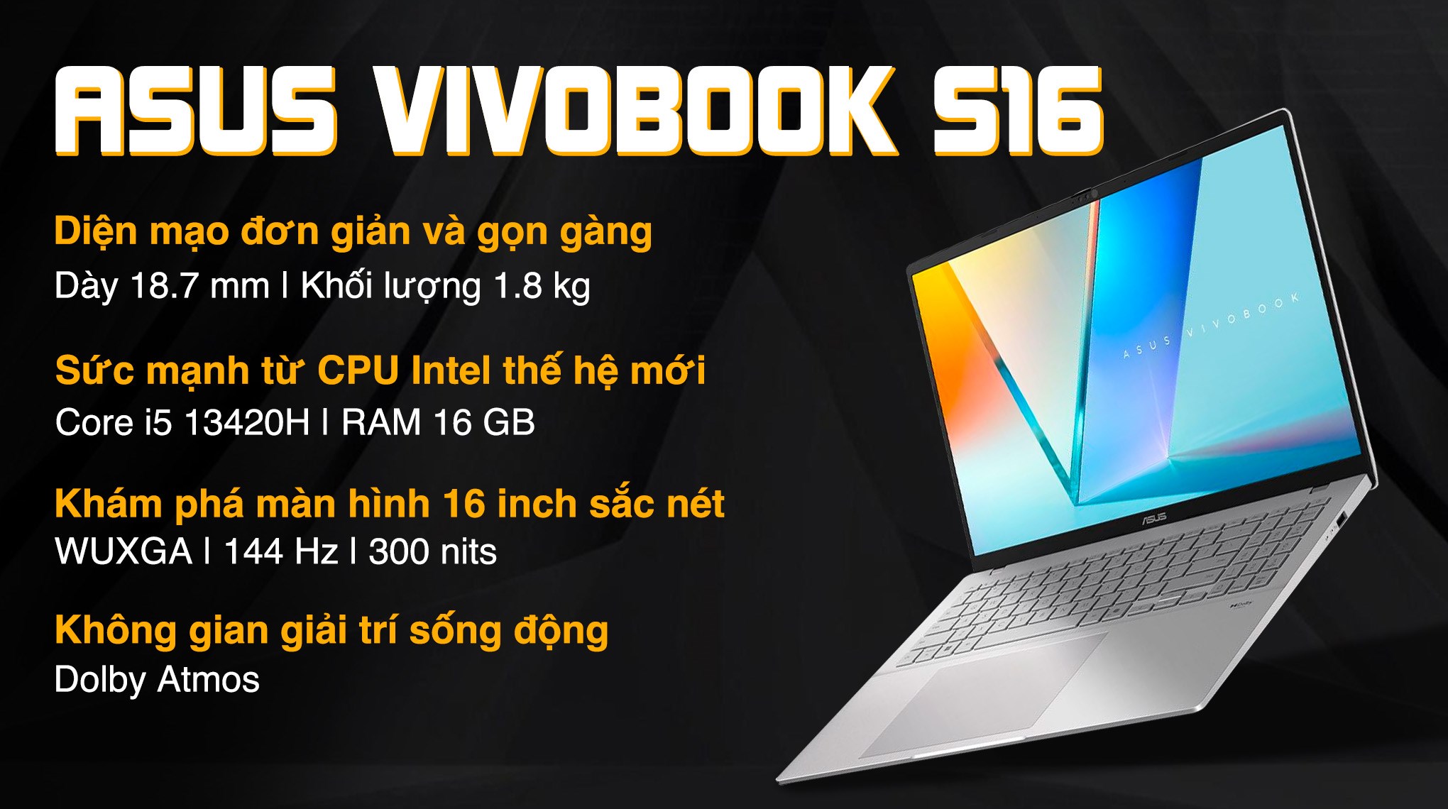 ASUS Vivobook 16 i5-13420H RAM 16GB SSD 512GB 16