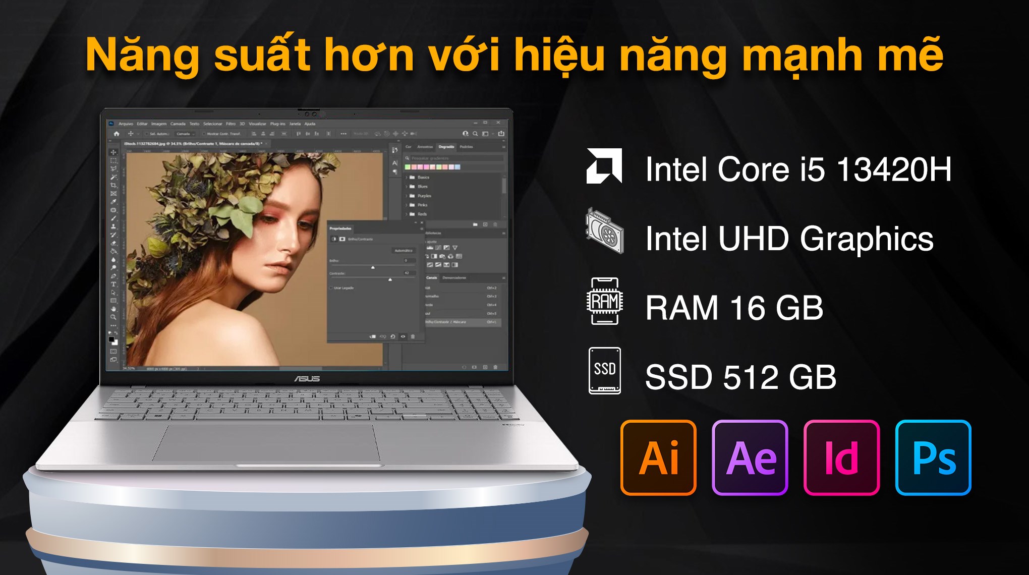 ASUS Vivobook 16 i5-13420H RAM 16GB SSD 512GB 16
