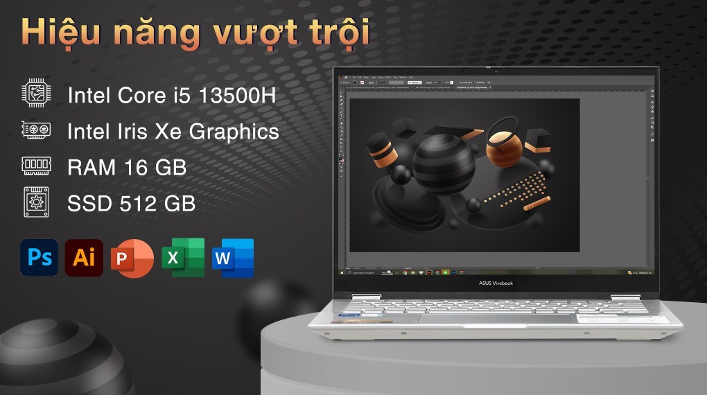 ASUS Vivobook Flip 14 TP3402 i5-13420H RAM 16GB SSD 512GB 14