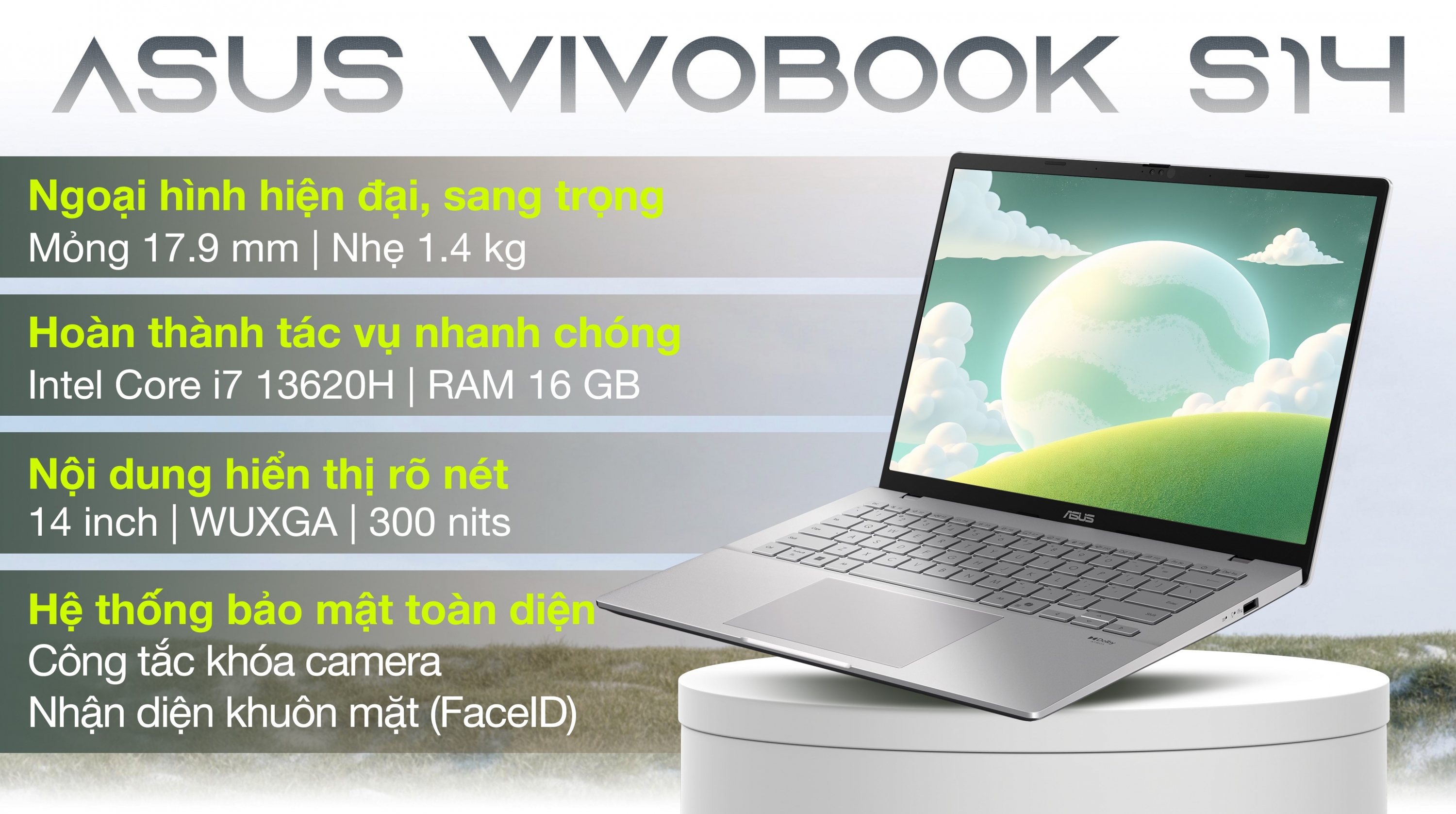 ASUS Vivobook S14 S3407 i7-13620H RAM 16GB SSD 512GB 14