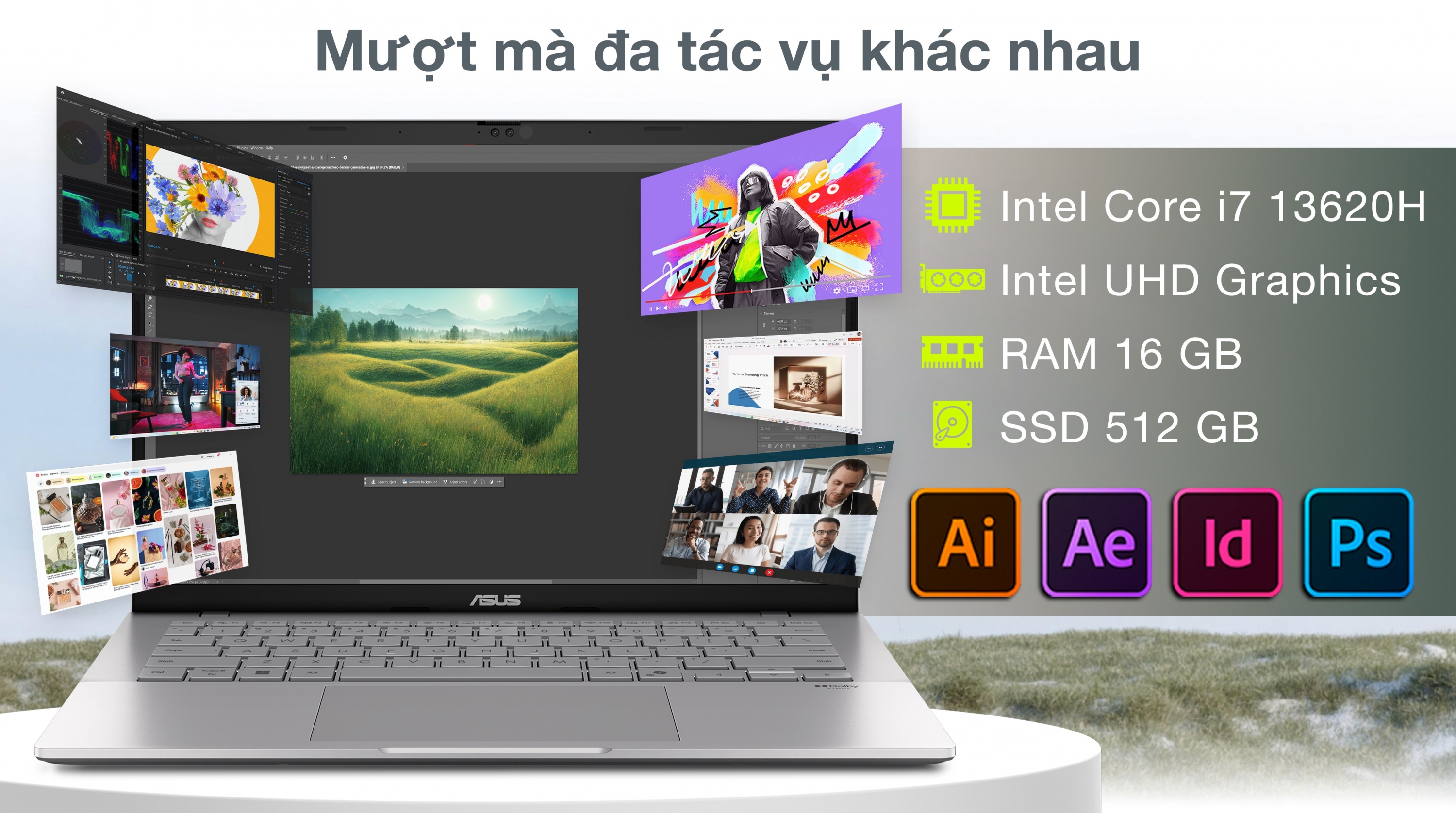 ASUS Vivobook S14 S3407 i7-13620H RAM 16GB SSD 512GB 14