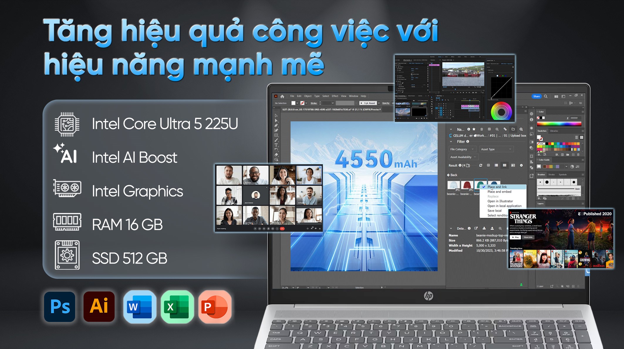 HP OmniBook 5 AI 16 Ultra 5-225U RAM 16GB SSD 512GB 16