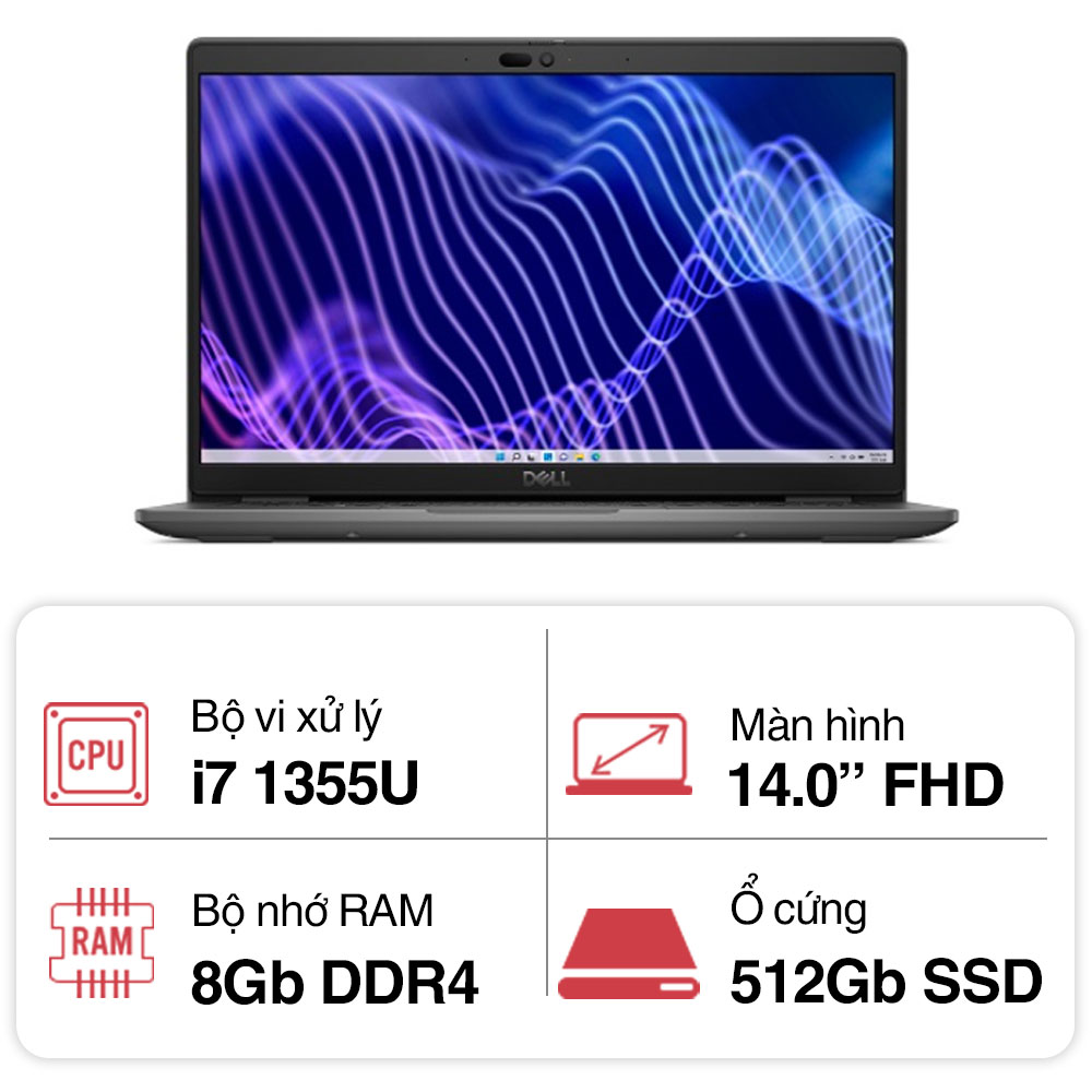 Laptop Dell Latitude L3440-i71355U-08512GW i7 1355U | 8GB|512GB SSD| 14 inch FHD| Win11/ BlacK