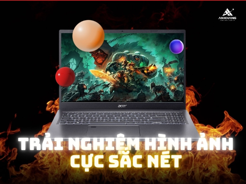 Laptop Acer Gaming Aspire 5 A515-58GM-598J NX.KW1SV.002 (Intel Core i5-13420H | RTX 2050 4GB| 16GB | 512GB | | 15.6 inch FHD | Xám | Win 11)