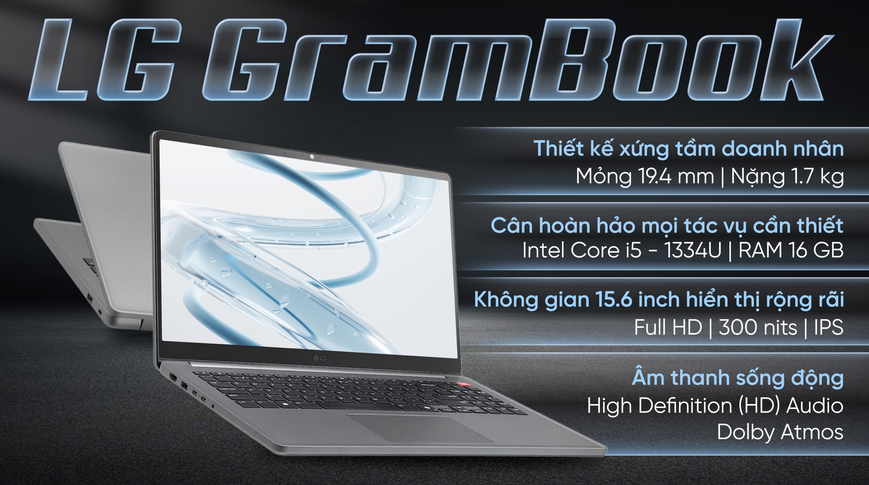 Laptop LG gram 15″ 15U50T‑G.AV56A5 (Intel Core i5‑1335U/16GB/512GB/Intel Iris Xe)