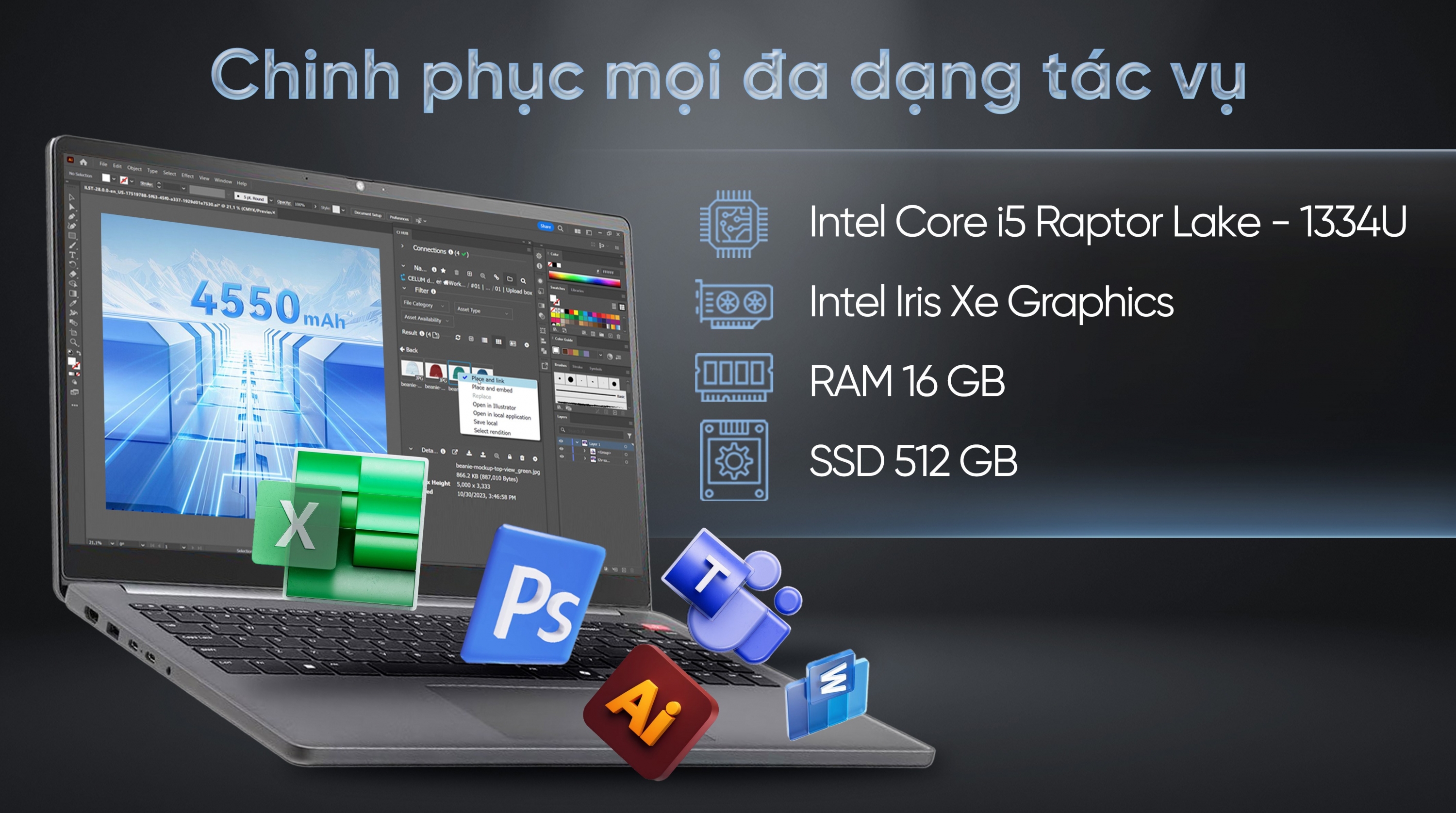 Laptop LG gram 15″ 15U50T‑G.AV56A5 (Intel Core i5‑1335U/16GB/512GB/Intel Iris Xe)