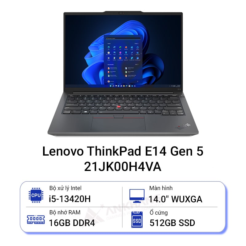 Laptop Lenovo ThinkPad E14 Gen 5 21JK00H4VA (Intel Core i5-13420H | 16GB | 512GB | Intel UHD | 14 inch WUXGA | NoOS | Đen)