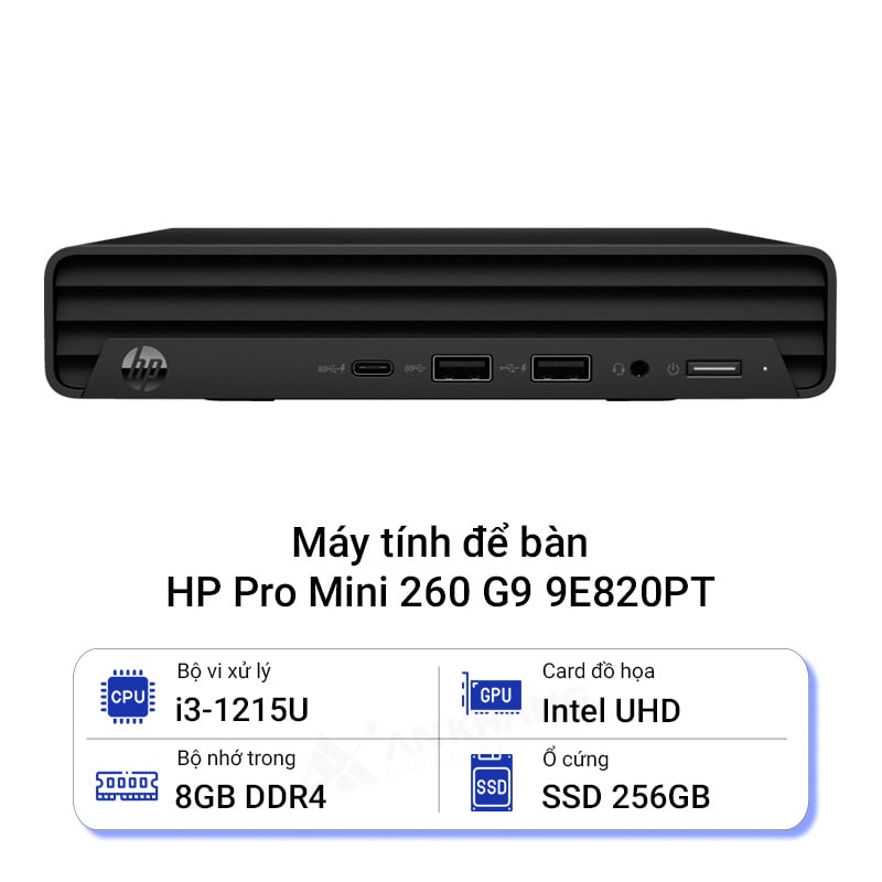 PC HP Pro Mini 260 G9| Intel Core i3 1215U| 8GB DDR4 3200| SSD 256GB | 9E820PT