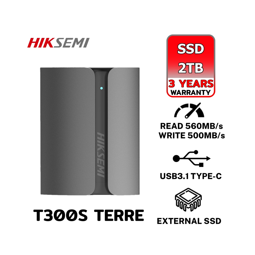 Ổ cứng Di Động HIKSEMI HS‑ESSD‑T300S 2TB Black — SSD Lưu Trữ Dung Lượng Cao