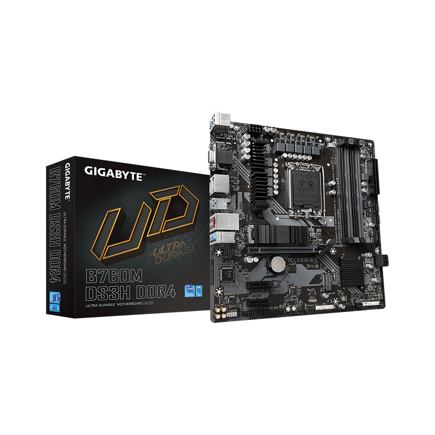 Mainboard Gigabyte GA‑B760M‑DS3H DDR4 Socket LGA1700 Chính Hãng – mATX (4 Khe RAM)