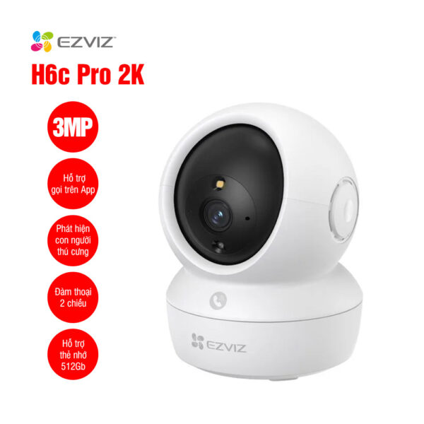 Camera Ezviz Xoay 360° H6C Pro 2K – 3.0MP, Quan sát Toàn Cảnh