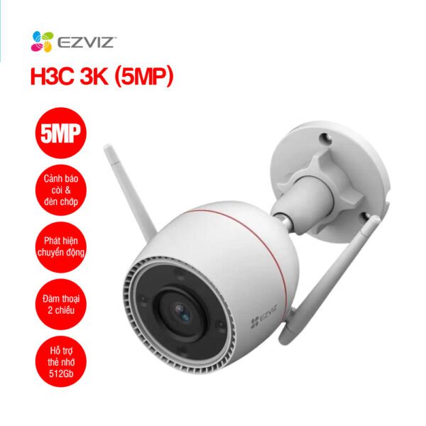 Camera IP Ngoài Trời 5MP Ezviz H3C 3K Full Color Chính Hãng, Có Màu Ban Đêm