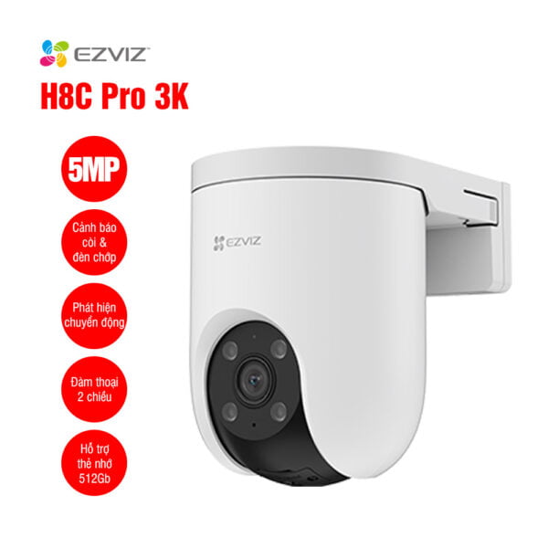 Camera WiFi EZVIZ H8C Pro 3K 5MP Full Color Quay 360°, AI Thông Minh