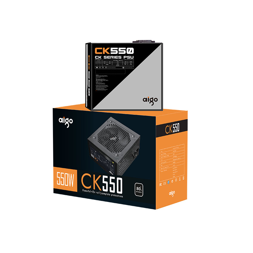 Nguồn AIGO CK550 CST 550W – Fan 12cm, công suất ổn định