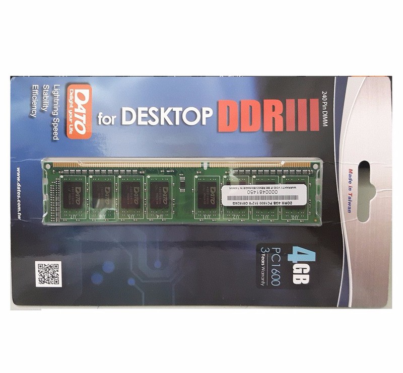 RAM DDR3 Dato 4GB Bus 1600MHz PC3-12800
