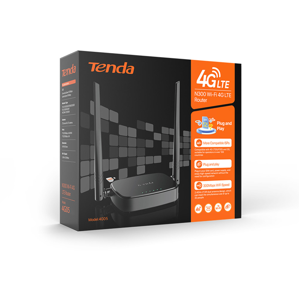 Bộ Phát Wi-Fi 4G Tenda 4G05 – N300Mbps Có Anten Ngoài