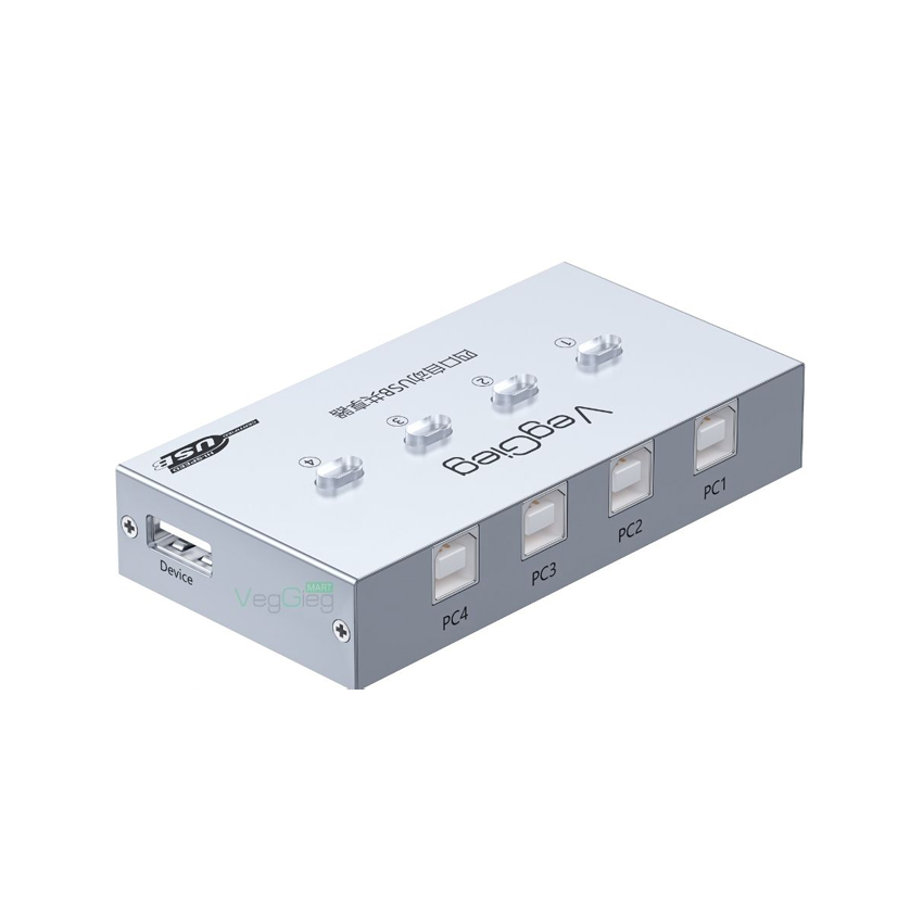 Bộ Chia Máy In 1 Ra 4 Tự Động VegGieg V-F502 – USB 2.0 Chính Hãng