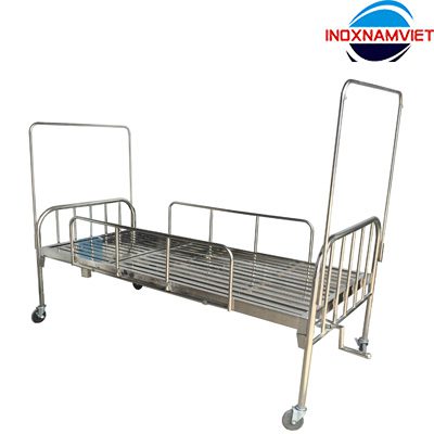 Giường bệnh nhân Inox 1 tay quay