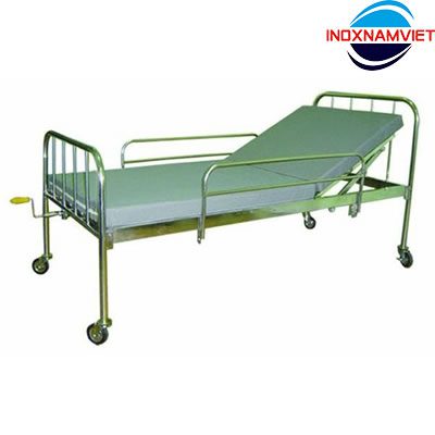 Giường inox 1 tay quay có nệm  Mã SP: G-007