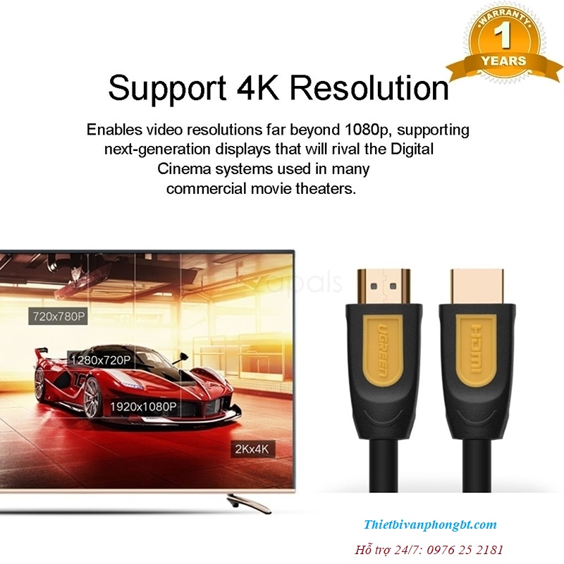 Cáp HDMI 15M hỗ trợ 3D full HD 1080P@60Hz chính hãng Ugreen 11106 cao cấp