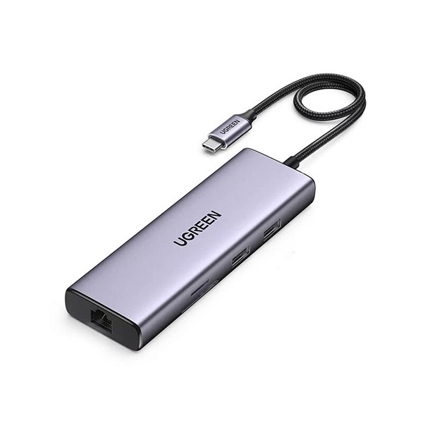 Ugreen 20954 4k 60hz 6 trong 1 gigabits Type C sang 2×USB 3.0 + HDMI + RJ45 10/100/1000Mbps + SD/TF Bộ chuyển đổi CM512 20020954